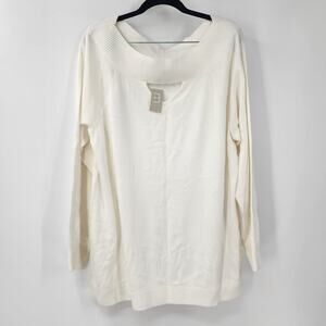 MAURICES White Long Sleeve Cotton Blend Top Sweater Womens Size XXL Casual